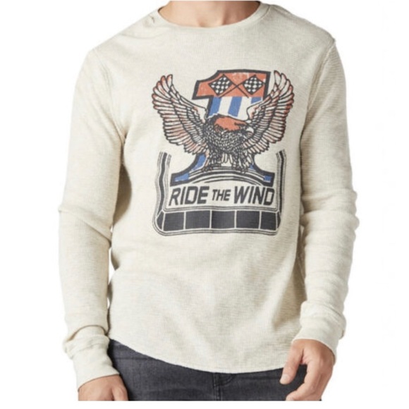 *LUCKY BRAND RIDE THE WIND THERMAL LONG SLEEVE TOP* - Picture 1 of 8